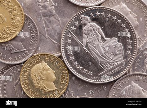 Different coins of Swiss Franc Stock Photo - Alamy