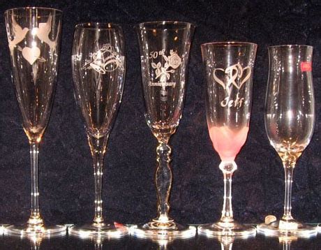 Custom Engraved Crystal Champagne Toasting Glasses