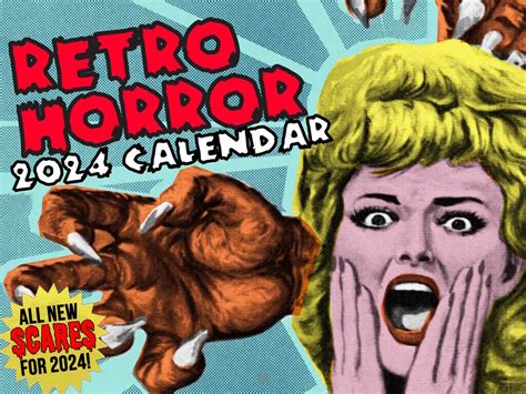 Retro Horror Calendar 2024 Vintage Wall Calendar Monthly | eBay