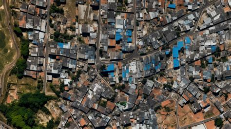 Rio Favelas Captured From Satellite S Aerial Perspective Background, Atmosphere, Aerial View ...