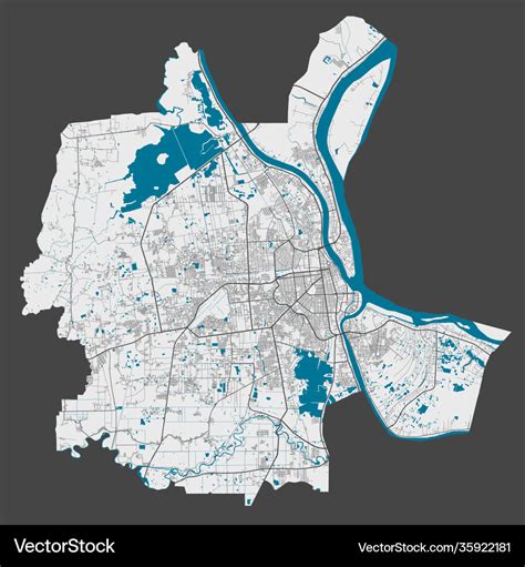 Detailed map phnom penh city cityscape royalty Vector Image