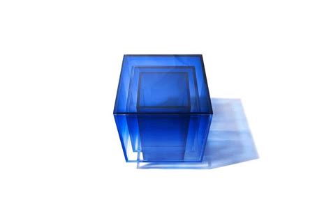 Null Blue Glass Clear Transition Color Square Table by Studio Buzao ...