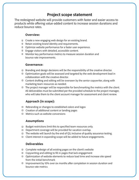 uguaglianza Generosità accento project scope example Richiedente Influente prova