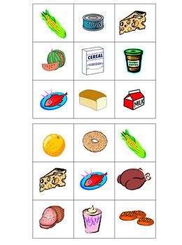 Food Group Bingo Cards in full color by Jennifer Dickson | TpT