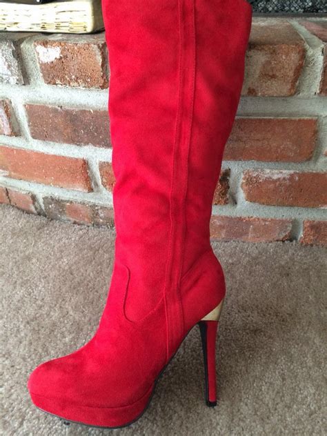 Red hot! | Heels, Heeled boots, Boots