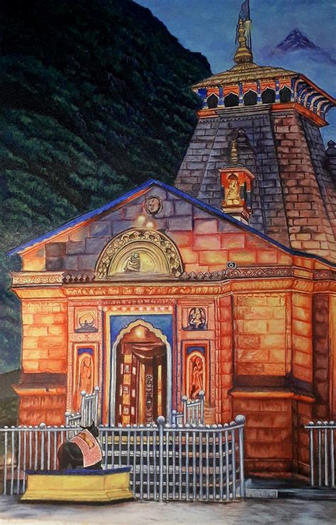 Kedarnath Temple Acrylic Painting on Canvas - Etsy