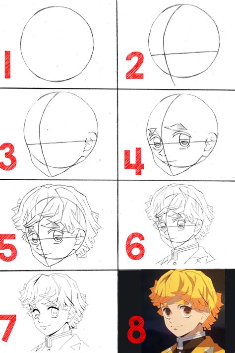 8 easy steps to draw zenitsu demon slayer anime drawing tutorial for beginners – Artofit