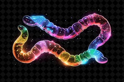 Premium PSD | Fluorescent gummy worms formed with shattered gummy worm ...