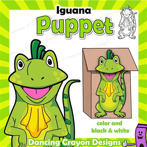 Letter I Craft Activity | Paper Bag Puppet Iguana | Letter i crafts, Paper bag puppets, Craft ...