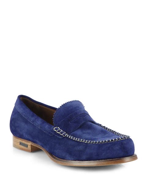 Dsquared² Suede Loafers in Blue for Men | Lyst