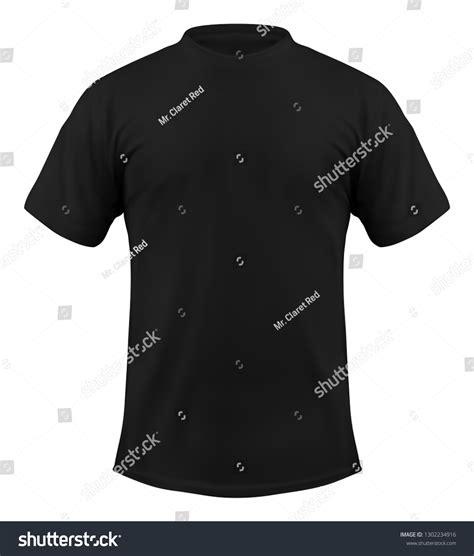 Realistic Black T Shirt Mockup Vector Stock Vector (Royalty Free ...