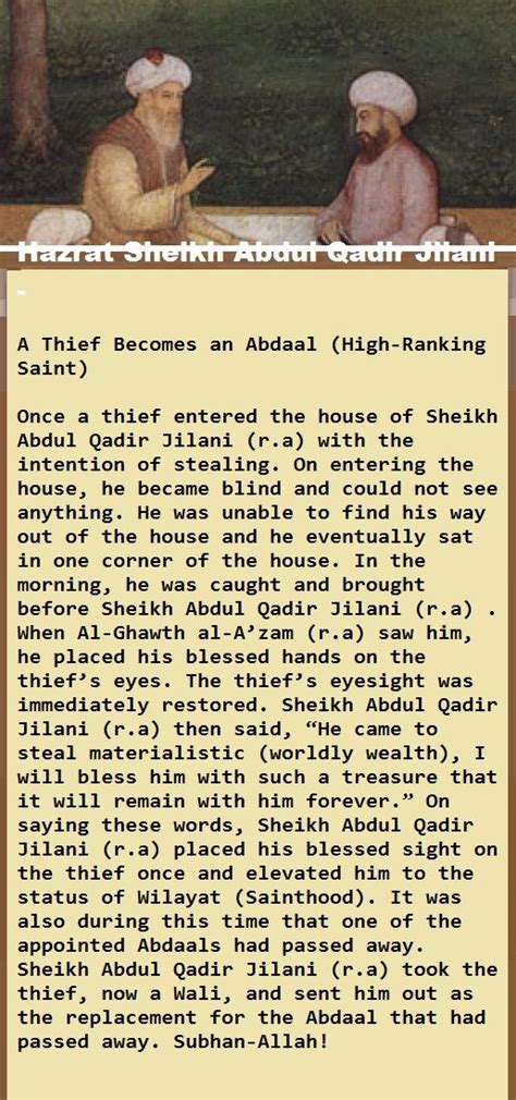 Hazrat Sheikh Abdul Qadir Jilani - A Thief Becomes an Abdaal (High ...