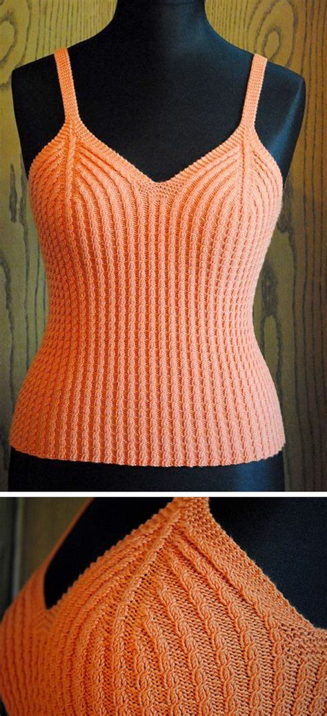 Ribbed Top - Free Pattern | Knit top patterns, Knitted tank top pattern free, Knit tank top pattern