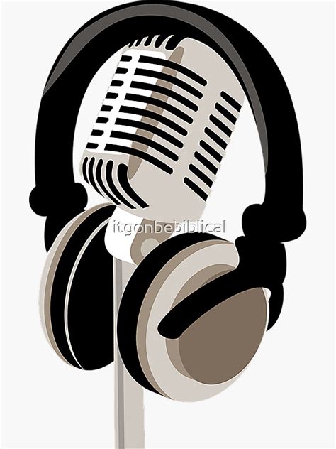 "Headphones and mic" Sticker for Sale by itgonbebiblical | Redbubble