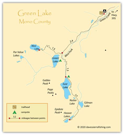 Green Lake Map | Dave's Sierra Fishing