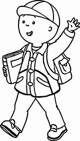Hello Caillou Going To School Coloring Page  Wecoloringpagecom sketch template