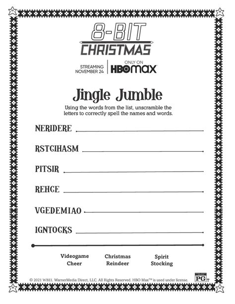 8-Bit Christmas free printable activity sheets