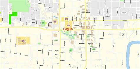 New Braunfels Texas US Map Vector Exact City Plan High Detailed Street Map editable Adobe ...