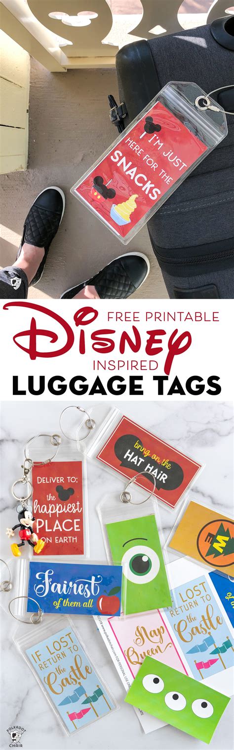 Printable Luggage Tags perfect for Your Disney Vacation | Polka Dot Chair