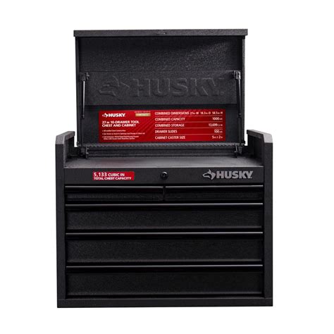 Husky 26 in. 5-Drawer Top Tool Chest Textured Black Storage Metal Secure Garage | eBay