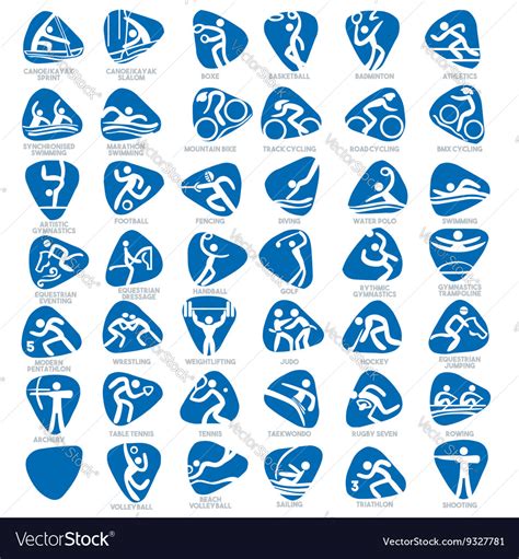 Olympics Icon Pictograms Set 2 Royalty Free Vector Image