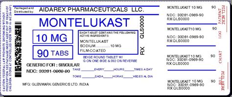 Montelukast Sodium Information, Side Effects, Warnings and Recalls