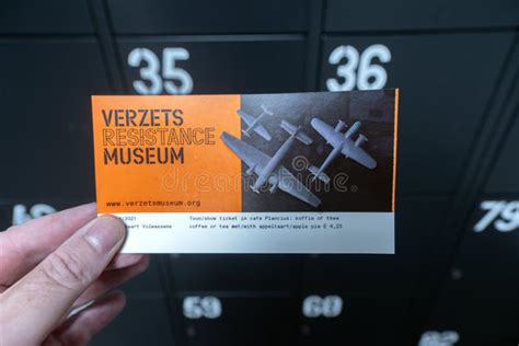 Ticket from the Resistance Museum at Amsterdam the Netherlands 30-8-2021 Editorial Photography ...