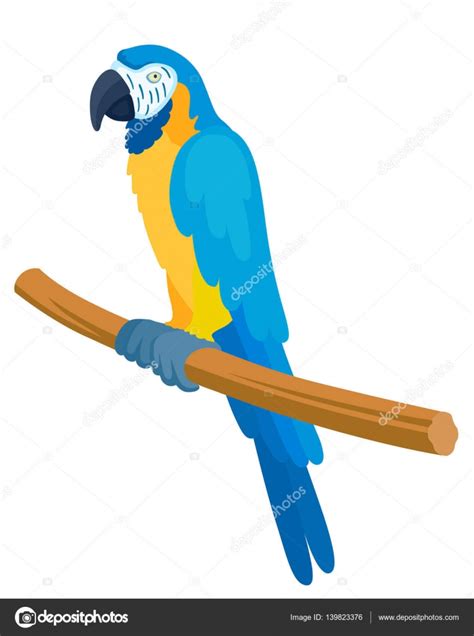 Cartoon Blue Macaw