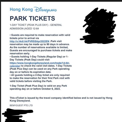 Hong Kong Disneyland Ticket (Peak Plus), Tickets & Vouchers, Flights ...