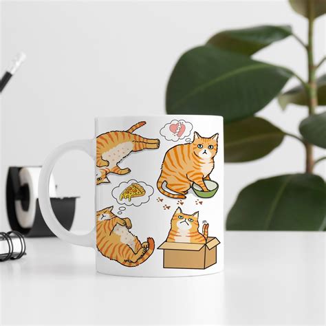 Funny Orange Tabby Cat Mug Grumpy Cat Mug Crazy Cat Lady Mug Cat Dad Mug Gift Orange Tuxedo Cat ...
