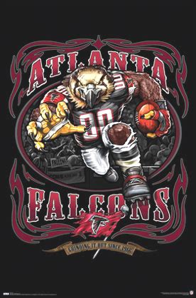 Atlanta Falcons Football Team Mascot Logo Player Poster Posters Print