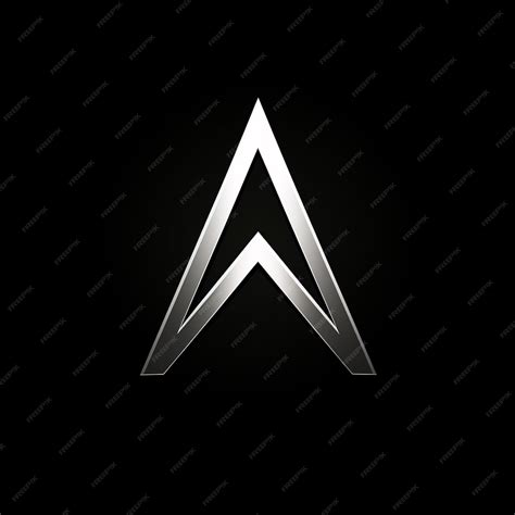 Premium AI Image | a black and white logo with a white arrow on it ...