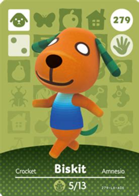 Biskit (Animal Crossing Cards - Series 3) amiibo card - amiibo life - The Unofficial amiibo Database