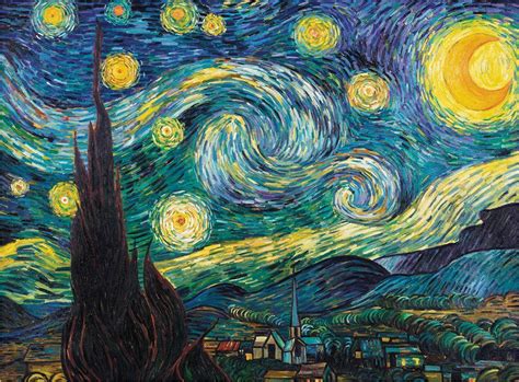 'Starry Night' Painting Print on Canvas Van Gogh Pinturas, Gogh The Starry Night, Stary Night ...