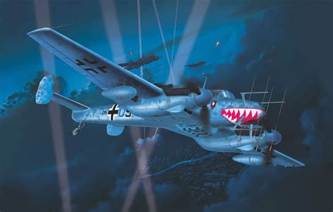 Wallpaper war, art, painting, aviation, ww2, Messerschmitt Bf 110 G-4 ...