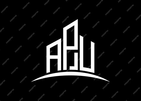 Premium Vector | Letter apu building vector monogram logo design template building shape apu logo