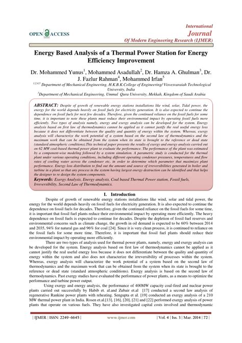 (PDF) Energy Based Analysis of a Thermal Power Station for Energy ...