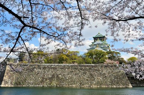 Osaka Castle with the Cherry Blossoms Stock Photo - Image of kansai ...