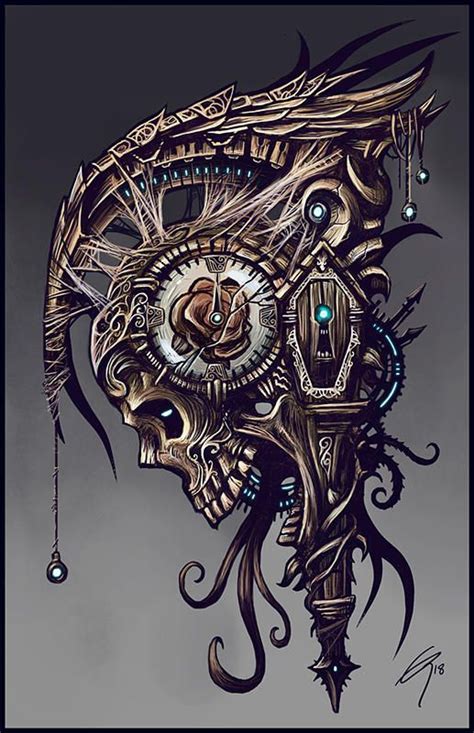 Time by Emortal982 | Indian skull tattoos, Skull tattoo design, Skull artwork