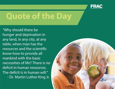 dr king quote - Food Research & Action Center