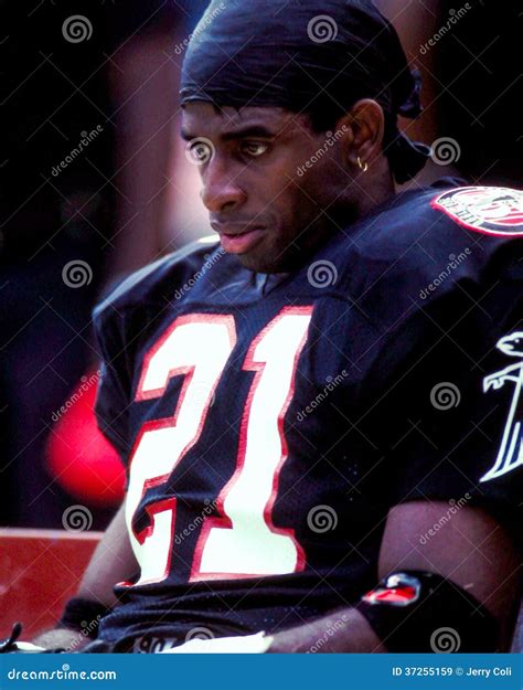 Deion Sanders Atlanta Falcons Editorial Stock Image - Image of jersey ...