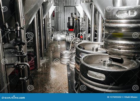 The Interior of the Brewery. Modern Beer Factory Stock Photo - Image of ...