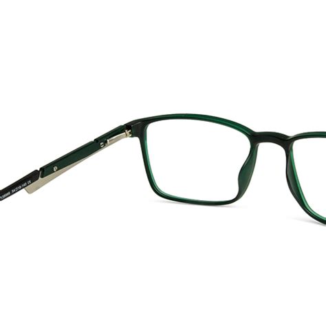 Matte Green Silver Black Full Rim Rectangle Lenskart Air Essentials LA ...