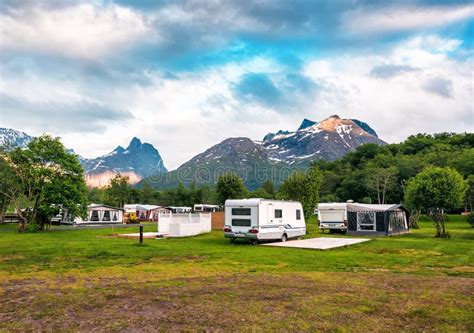 Camping site in Norway stock photo. Image of nordic - 156314578