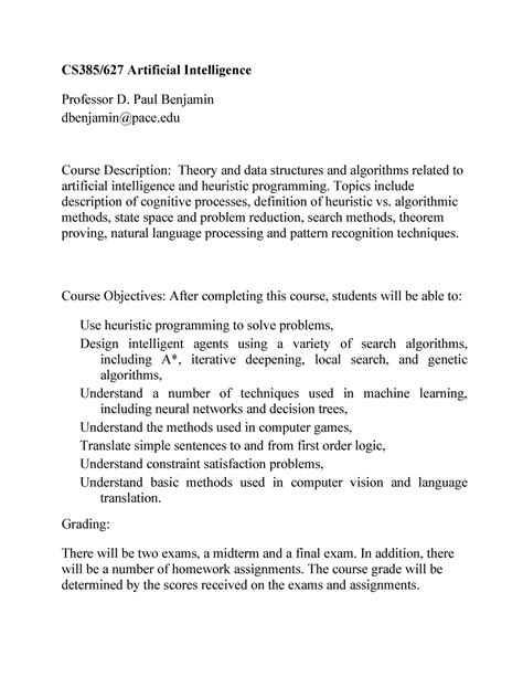 Artificial Intelligence Syllabus_CS627_AI Syllabus - CS385/627 ...