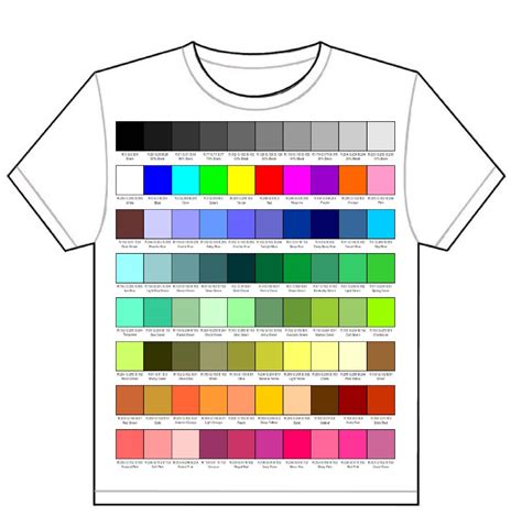 Printable Sublimation Color Chart