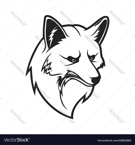 Fox head outline wild animal muzzle icon Vector Image