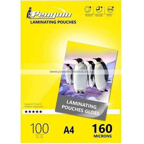 Penguin A4 Gloss Laminating Pouches 160 Micron - 100 Pack