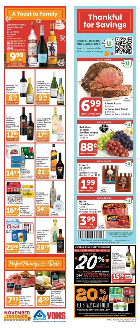 Vons Weekly Ad Nov 17 – Nov 25, 2021 (Thanks-for-Giving Promotion Included)