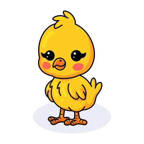 Dibujos animados lindo pollito amarillo | Vector Premium